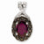 Sterling Silver Rhodolite Garnet and Smokey Quartz & Diamond pendant, Lovely Pendants for Necklace