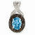 Sterling Silver Blue Topaz and Smokey Quartz & Diamond Pendant, Appealing Pendants for Necklace