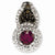 Sterling Silver Rhodolite Garnet and Smokey Quartz & Diamond pendant, Fine Pendants for Necklace
