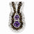 Sterling Silver Amethyst and Smokey Quartz & Diamond pendant, Pendants for Necklace