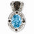 Sterling Silver Blue Topaz and Smokey Quartz & Diamond pendant, Lovely Pendants for Necklace