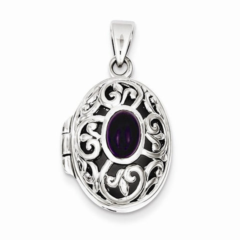Sterling Silver Amethyst Locket