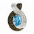 Sterling Silver Light Swiss Blue Topaz & Diamond pendant, Alluring Pendants for Necklace