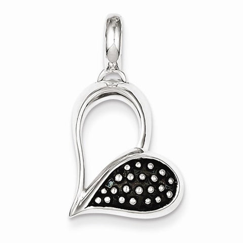 Sterling Silver Antiqued Heart Pendant, Pendants for Necklace