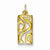 Sterling Silver Gold Plated CZ Rectangle Pendant, Pendants for Necklace