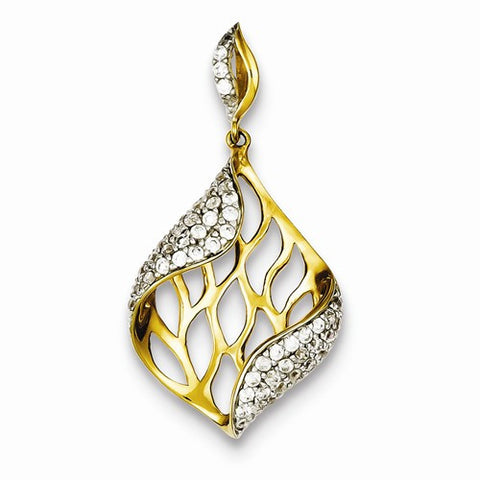 Sterling Silver Gold Plated CZ Pendant, Pendants for Necklace