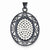 Sterling Silver Black Ceramic White Swarovski Elements Oval Pendant, Pendants for Necklace