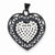 Sterling Silver Black Ceramic White Swarovski Elements Heart Pendant, Pendants for Necklace