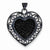 Sterling Silver Black Ceramic Black Swarovski Elements Heart Pendant, Pendants for Necklace