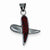 Sterling Silver Black Ceramic Red Swarovski Elements X Pendant, Pendants for Necklace