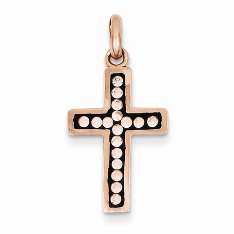 Sterling Silver Pink Ceramic Rose Swarovski Elements Cross pendant, Alluring Pendants for Necklace