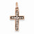 Sterling Silver Pink Ceramic Rose Swarovski Elements Cross pendant, Alluring Pendants for Necklace