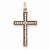 Sterling Silver Pink Ceramic Rose Swarovski Elements Cross pendant, Charm