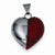 Sterling Silver Black Ceramic Red Swarovski Elements Heart pendant, Fine Pendants for Necklace