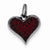 Sterling Silver Black Ceramic Red Swarovski Elements Heart pendant, Pendants for Necklace