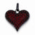 Sterling Silver Black Ceramic Red Swarovski Elements Heart pendant, Pretty Pendants for Necklace