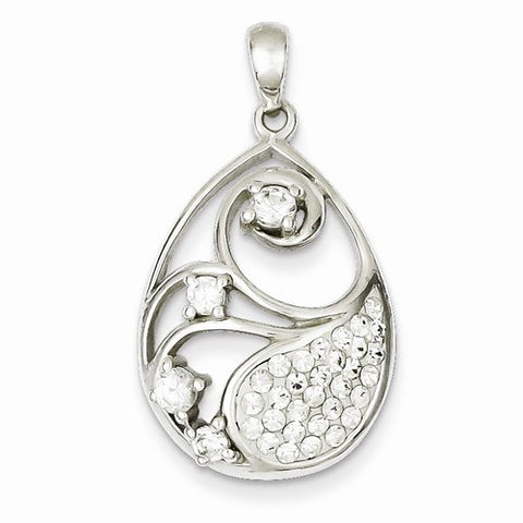 Sterling Silver CZ & Stellux Crystal pendant, Gorgeous Pendants for Necklace