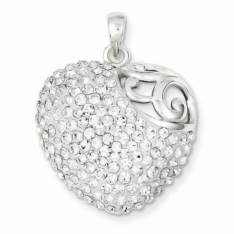 Sterling Silver Stellux Crystal Heart Pendant, Alluring Pendants for Necklace