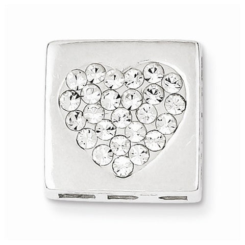 Sterling Silver Stellux Crystal Heart Pendant, Charm