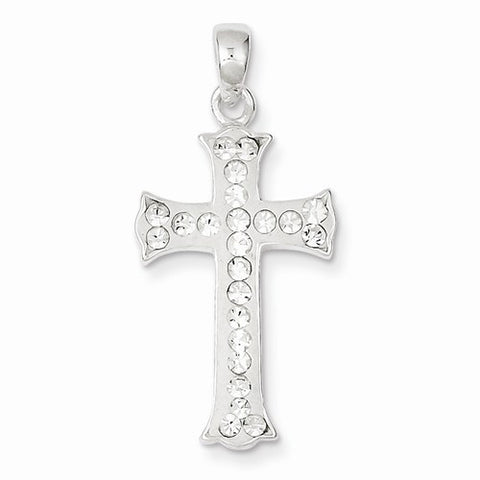 Sterling Silver Stellux Crystal and White Cross pendant, Beautiful Pendants for Necklace