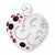 Sterling Silver Pink and White Stellux Crystal Heart Pendant, Pendants for Necklace