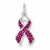 Sterling Silver Stellux Crystal Pink Awareness Ribbon Pendant, Pendants for Necklace