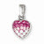 Sterling Silver Rhodium Plated Pink Stellux Crystal Heart Pendant, Pendants for Necklace