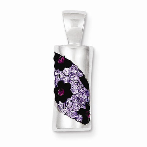 Sterling Silver Stellux Crystal Purple Animal Print Pendant, Pendants for Necklace