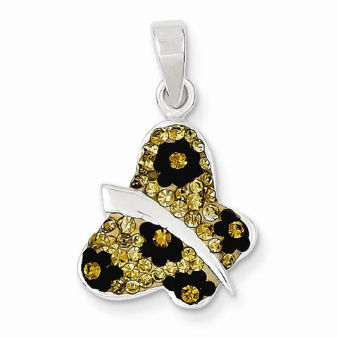 Sterling Silver Stellux Crystal Animal Print Butterfly Pendant, Pendants for Necklace