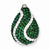 Sterling Silver Green & White Stellux Crystal Slide Pendant, Pendants for Necklace