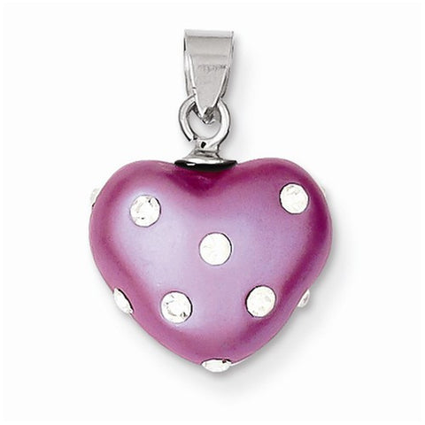 Sterling Silver Rhodium Plated Stellux Crystal Heart pendant, Classy Pendants for Necklace
