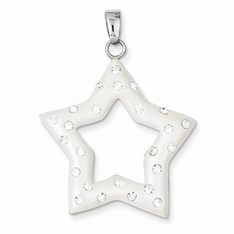 Sterling Silver Rhodium & Ferido Stellux Crystal Star pendant, Adorable Pendants for Necklace