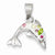 Sterling Silver Rhodium Plated Stellux Crystal Dolphin Pendant, Pendants for Necklace