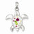 Sterling Silver Rhodium Plated Stellux Crystal Turtle pendant, Dazzling Pendants for Necklace