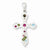 Sterling Silver Multi-Color Stellux Crystal & White Cross pendant, Exquisite Pendants for Necklace