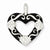 Sterling Silver Stellux Crystal/Black Heart Pendant, Pendants for Necklace