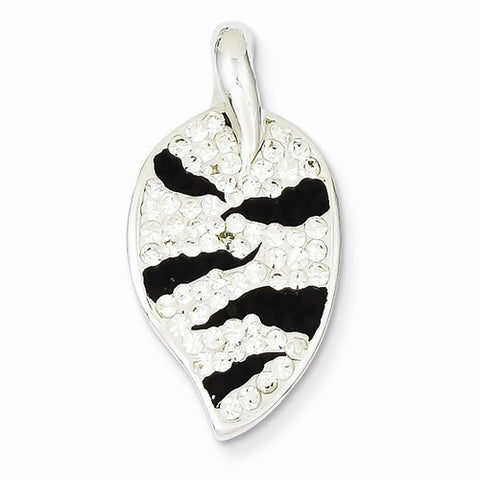 Sterling Silver Stellux Crystal Animal Print Leaf Shaped Pendant, Pendants for Necklace