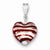 Sterling Silver Frosted Red 12mm Glass Heart Pendant, Pendants for Necklace