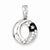 Sterling Silver Rhodium Plated CZ Black/White Oval Pendant, Pendants for Necklace