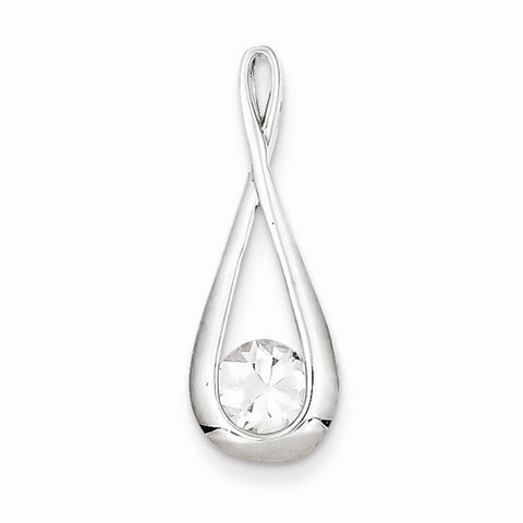 Sterling Silver CZ Tear Drop Pendant, Pendants for Necklace