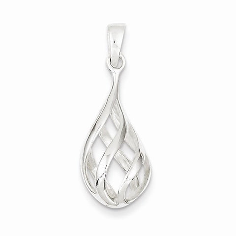 Sterling Silver Twist Drop Pendant, Pendants for Necklace