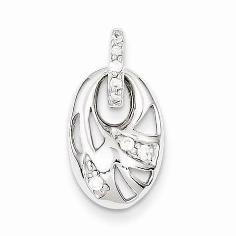 Sterling Silver Rhodium Plated CZ pendant, Classy Pendants for Necklace