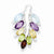 Sterling Silver Amy. Blue Topaz Citrine Garnet Peridot Leaf Pendant, Pendants for Necklace