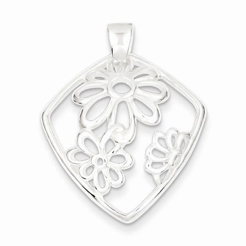 Sterling Silver Flower Pendant, Appealing Pendants for Necklace