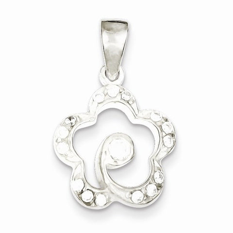 Sterling Silver CZ Flower pendant, Dazzling Pendants for Necklace