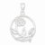 Sterling Silver Polished Flower Circle Pendant, Pendants for Necklace