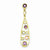 Sterling Silver Gold Plated CZ & Glass pendant, Stylish Pendants for Necklace