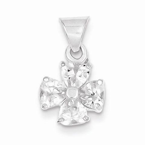 Sterling Silver CZ Flower pendant, Beautiful Pendants for Necklace
