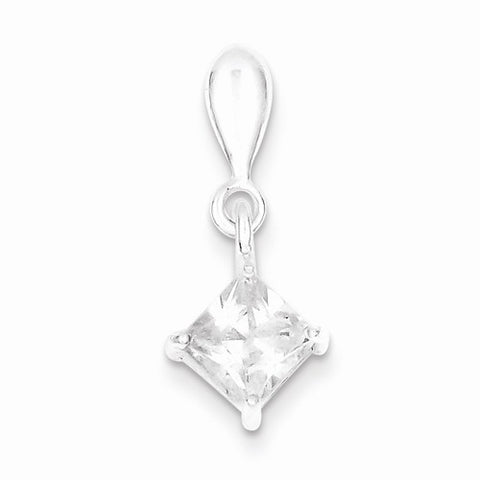 Sterling Silver CZ Diamond Shape Pendant, Pendants for Necklace
