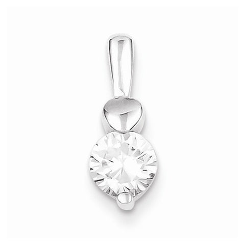 Sterling Silver Rhodium Plated CZ pendant, Fine Pendants for Necklace